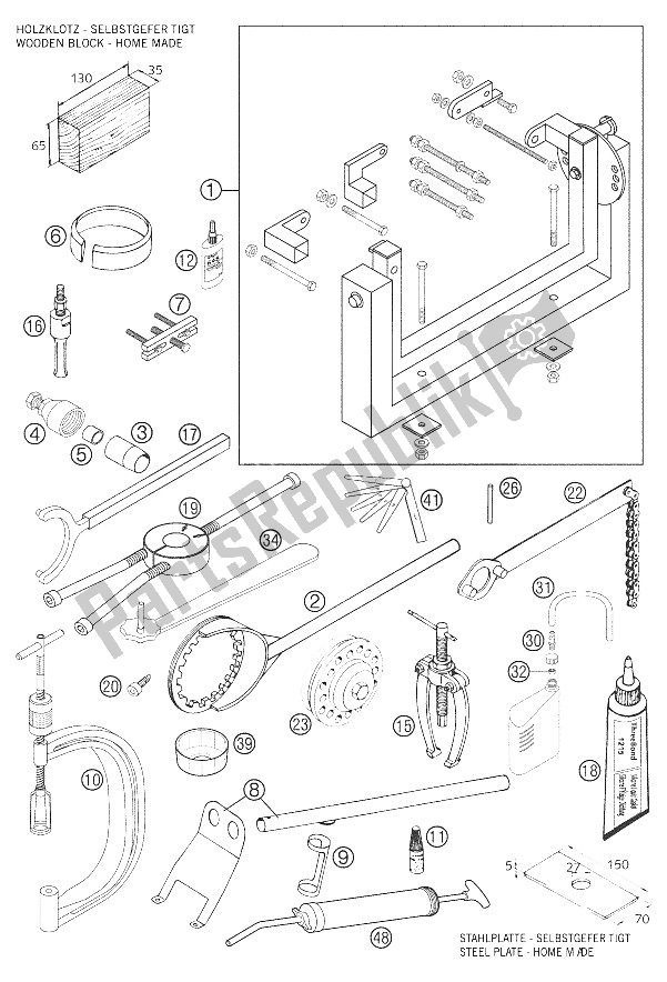 All parts for the Special Tools 640 Lc4 of the KTM 640 Duke II Red United Kingdom 2005