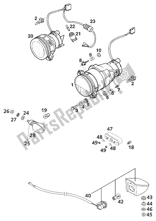 Toutes les pièces pour le Head Light Zkw Adventure du KTM 640 Adventure R Australia 2001