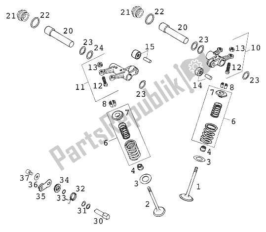 All parts for the Valves 660 Lc4-e Rallye ' of the KTM 660 Rallye Europe 2000