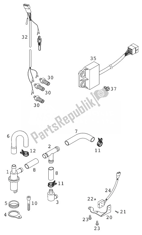 All parts for the Electronic Power Control of the KTM 640 LC 4 98 Australia 1998