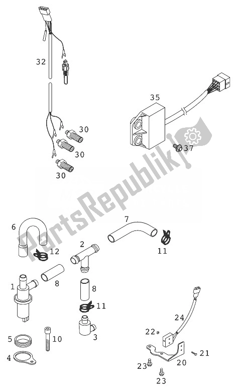 All parts for the Electronic Power Control of the KTM 640 LC4 Silber 18 5 LT Europe 1999