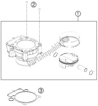 All parts for the Cylinder of the KTM 350 SX F USA 2012