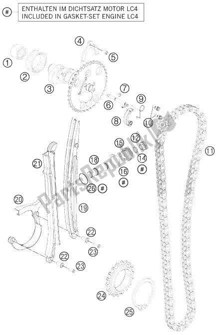 Toutes les pièces pour le Commande De Synchronisation du KTM 690 Duke Black Australia United Kingdom 2010
