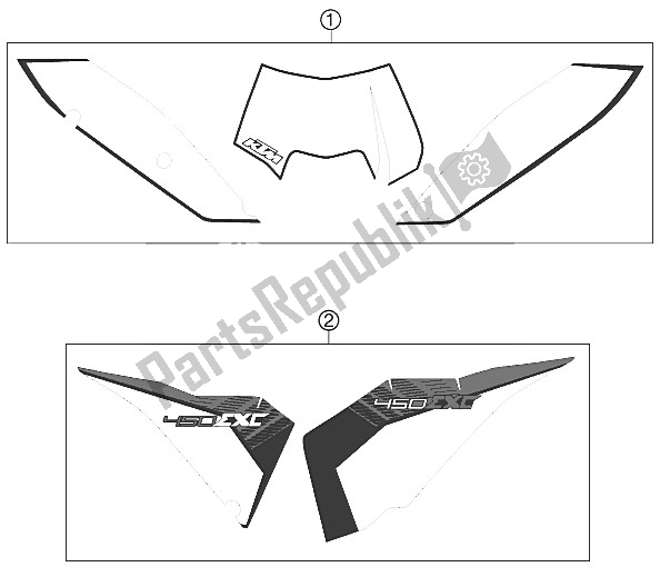Todas las partes para Etiqueta de KTM 450 EXC Europe 2011