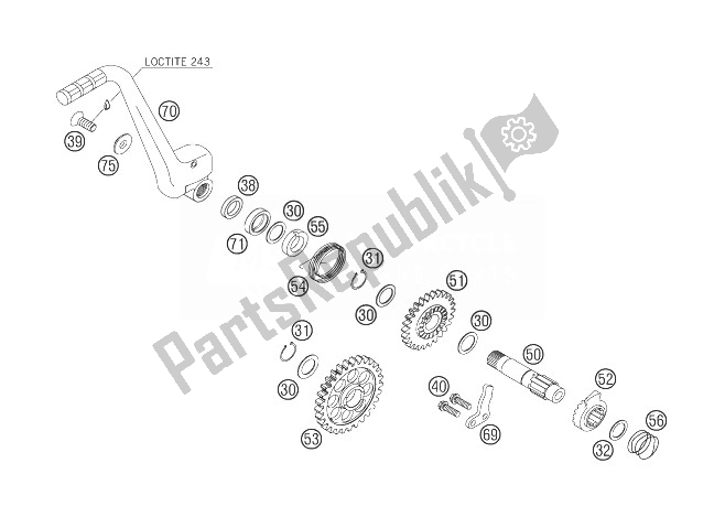 Tutte le parti per il Kickstarter del KTM 250 EXC F Australia 2007