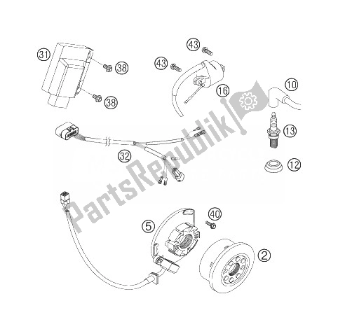 All parts for the Ignition System 2k-2 of the KTM 200 XC USA 2007