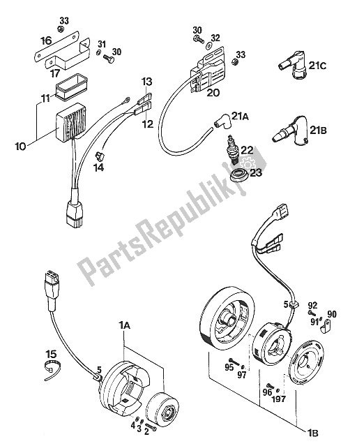 Todas las partes para Encendido 125 Sx? 93 de KTM 125 SX Europe 1994