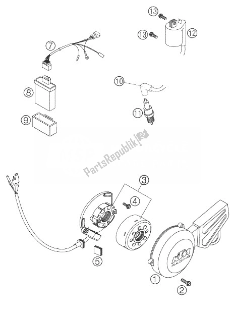 Todas las partes para Sistema De Encendido 65 Sx de KTM 65 SX Europe 2003