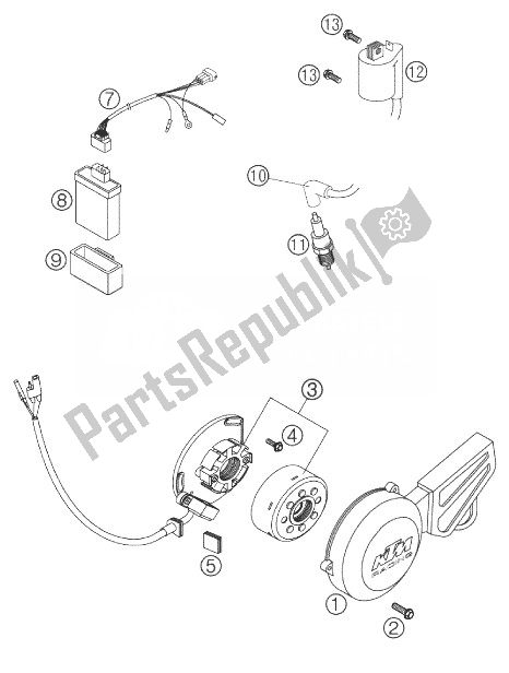 All parts for the Ignition System 65 Sx of the KTM 65 SX Europe 2004