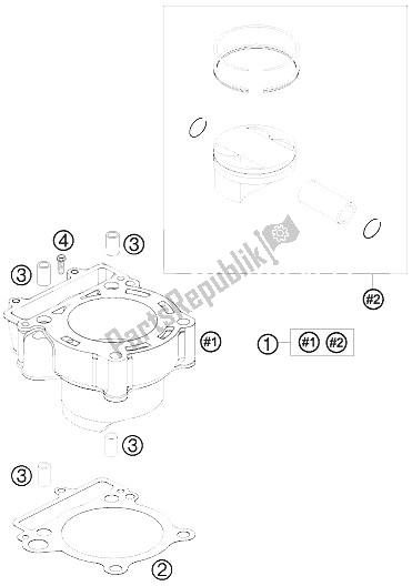 Toutes les pièces pour le Cylindre du KTM 250 EXC F Australia 2011