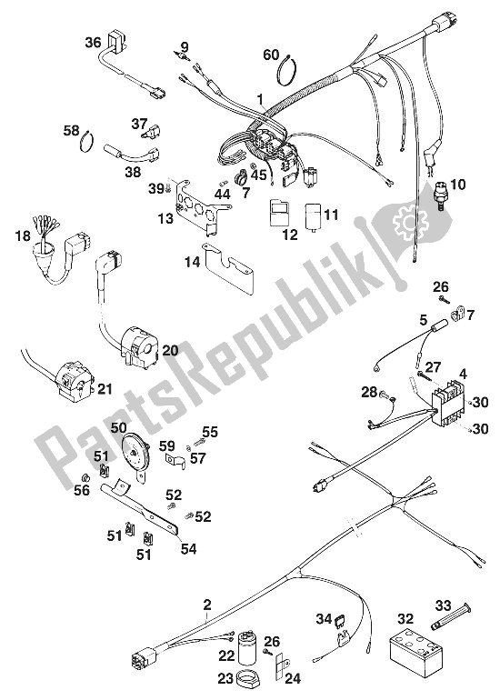 Todas las partes para Mazo De Cables Exc, Egs '96 de KTM 620 RXC E USA 1996