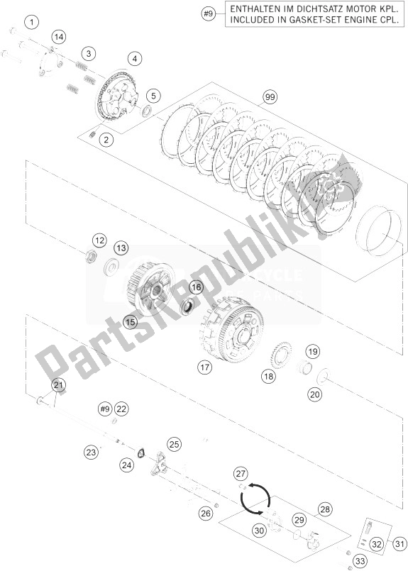 Tutte le parti per il Frizione del KTM 1190 RC8 R White Europe 2014