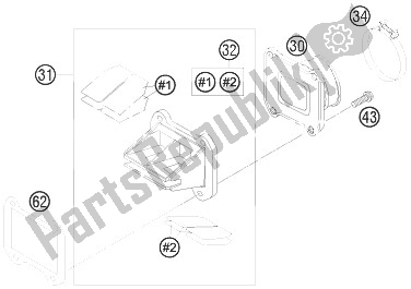 All parts for the Reed Valve Case of the KTM 250 EXC SIX Days Europe 2010