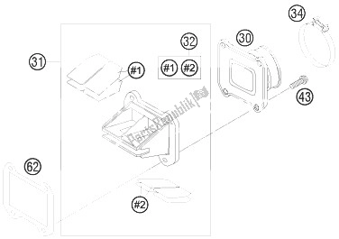 Todas las partes para Caja De Válvula De Lámina de KTM 250 XC W USA 2010