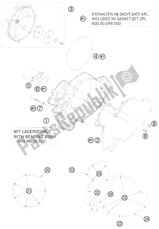 Todas as partes de Tampa Da Embreagem do KTM 950 Super Enduro R USA 2009