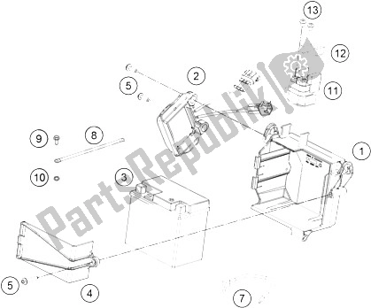 All parts for the Battery of the KTM Freeride 350 Australia 2015