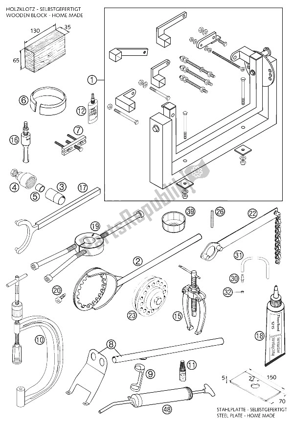 All parts for the Special Tools 640 Lc4 2002 of the KTM 640 Adventure R Europe 2002