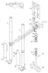 fourche avant - potence de direction usd43 wp 660 lc4 ral