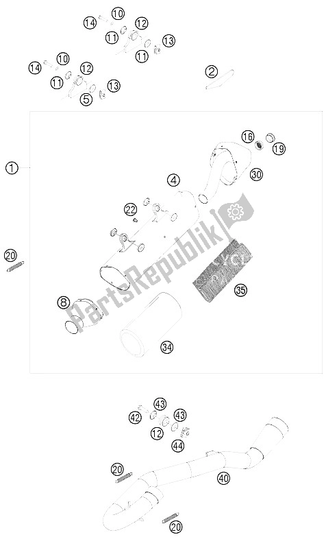 Toutes les pièces pour le Système D'échappement du KTM 450 SMR Europe 2008