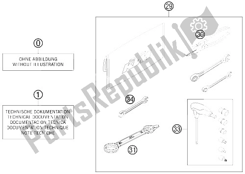 Alle onderdelen voor de Accessoireset van de KTM 250 SX USA 2015