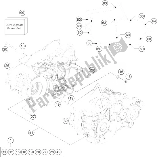 Todas las partes para Caja Del Motor de KTM 250 EXC Australia 2013