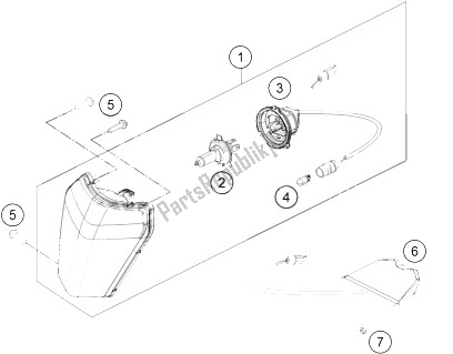 All parts for the Lighting System of the KTM 250 XCF W USA 2016