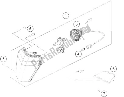 All parts for the Lighting System of the KTM 350 XCF W USA 2015