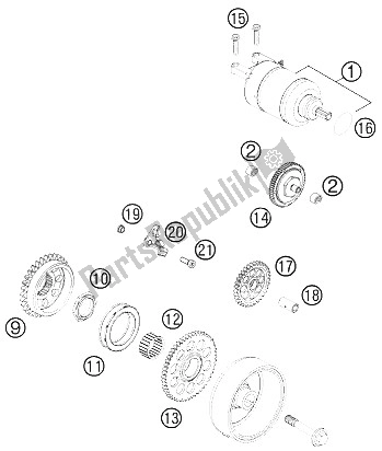 Alle onderdelen voor de Elektrische Starter van de KTM 505 SX ATV Europe 2012