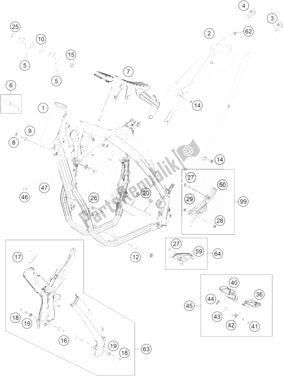 Toutes les pièces pour le Cadre du KTM 450 EXC Australia 2014