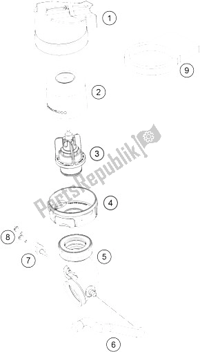 All parts for the Air Filter of the KTM Freeride 350 Australia 2016