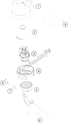 Tutte le parti per il Filtro Dell'aria del KTM Freeride 350 Europe 2016