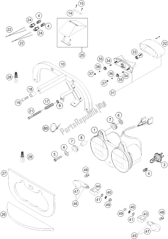 All parts for the Lighting System of the KTM 450 Rallye Factory Repl Europe 2005