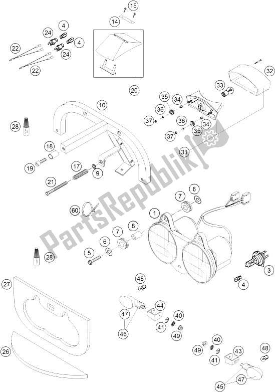 Todas las partes para Sistema De Iluminación de KTM 660 Rallye Factory Repl Europe 2005