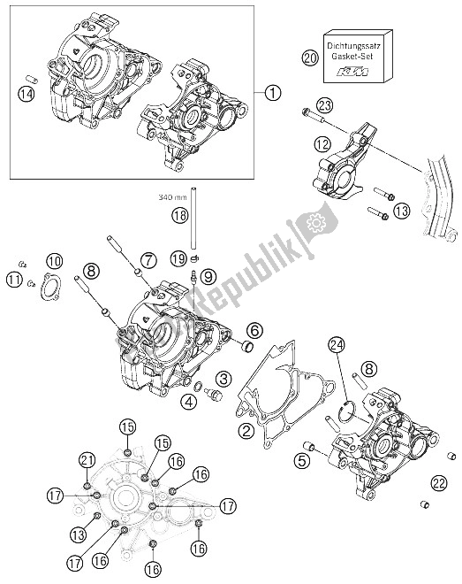 Todas las partes para Caja Del Motor de KTM 50 SX Europe 2012