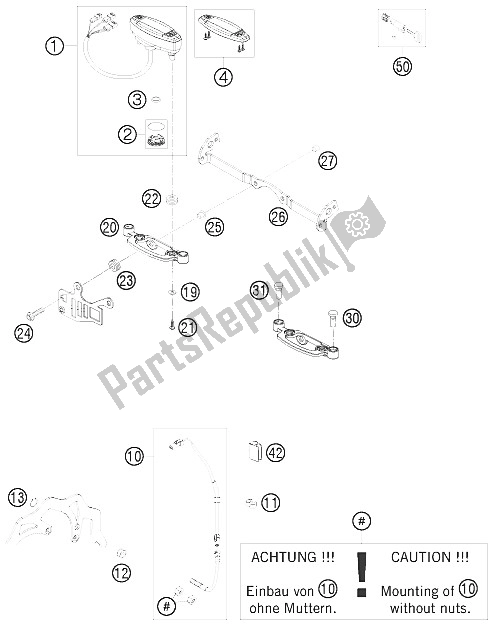 All parts for the Instruments / Lock System of the KTM 125 EXC SIX Days Europe 2011