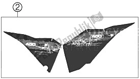 Todas as partes de Decalque do KTM 450 XC F USA 2008