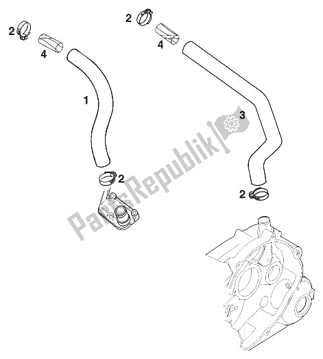 Tutte le parti per il Ventilazione Basamento 400 Lc4-e Mili del KTM 400 SXC USA 2000