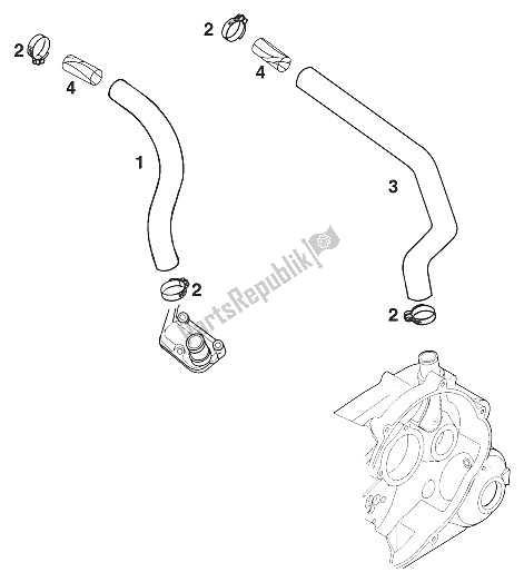 Tutte le parti per il Ventilazione Basamento 400 Lc4-e Mili del KTM 640 Adventure R Australia 2000