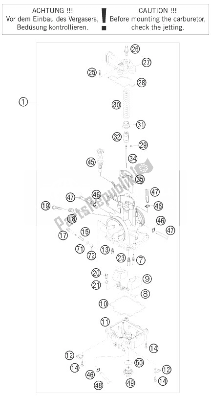 Tutte le parti per il Carburatore del KTM 125 SX USA 2013