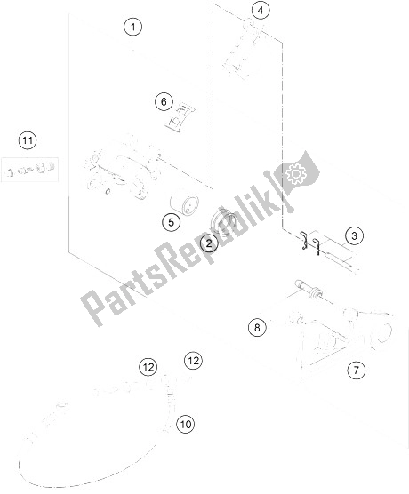 All parts for the Brake Caliper Rear of the KTM 125 EXC Europe 2015