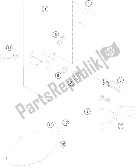 All parts for the Brake Caliper Rear of the KTM 200 EXC Australia 2016