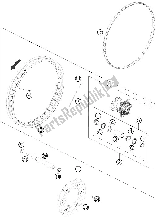 Toutes les pièces pour le Roue Avant du KTM 690 Enduro R USA 2011