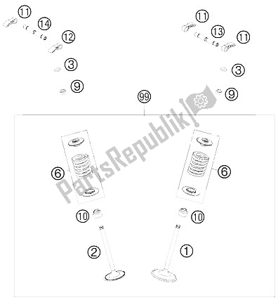 Toutes les pièces pour le Entraînement De Soupape du KTM 450 Rally Factory Replica Europe 2012