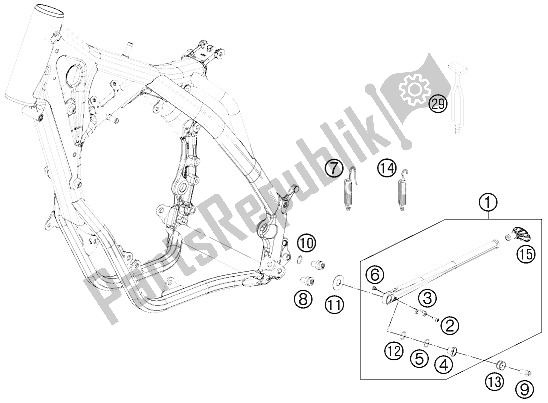 All parts for the Side / Center Stand of the KTM 250 XC W USA 2012