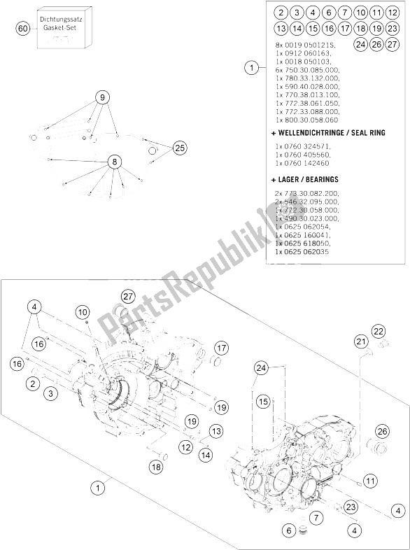 Toutes les pièces pour le Carter Moteur du KTM Freeride 350 Europe 2016