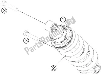 All parts for the Shock Absorber of the KTM 690 Duke White ABS China 2015