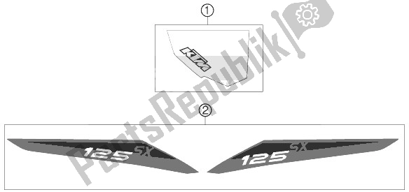 All parts for the Decal of the KTM 125 SX Europe 2013