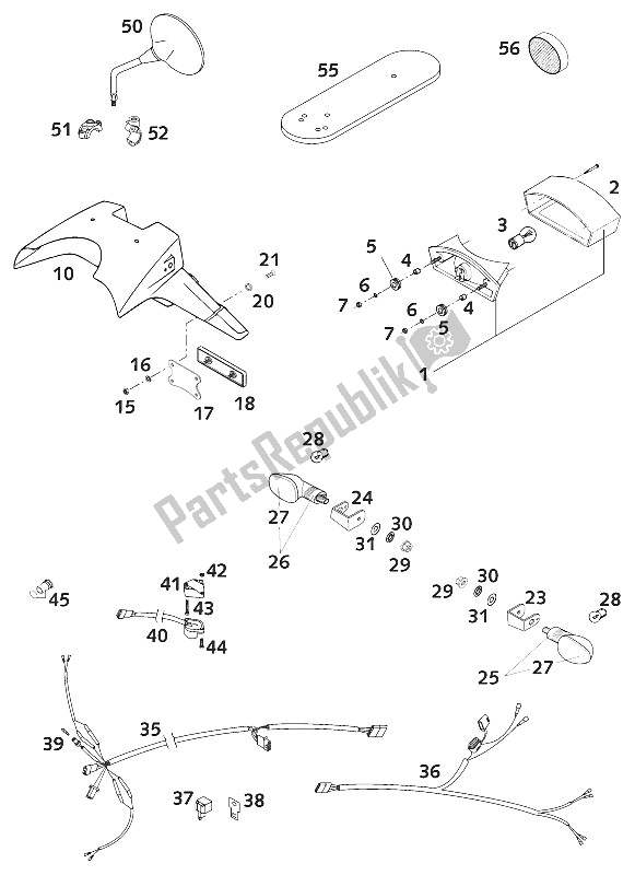 Tutte le parti per il Typisierung 660 Rallye 2001 del KTM 660 Rallye Customer Bike Europe 2001