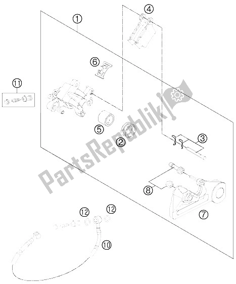 All parts for the Brake Caliper Rear of the KTM 500 XC W USA 2015