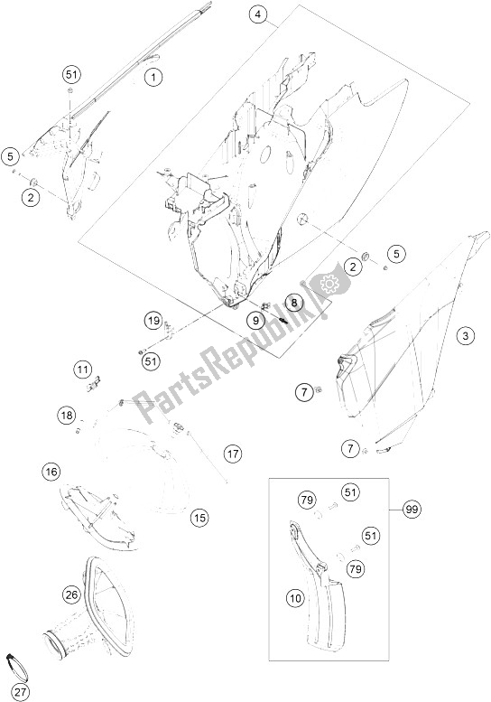Todas las partes para Filtro De Aire de KTM 250 XC F USA 2015
